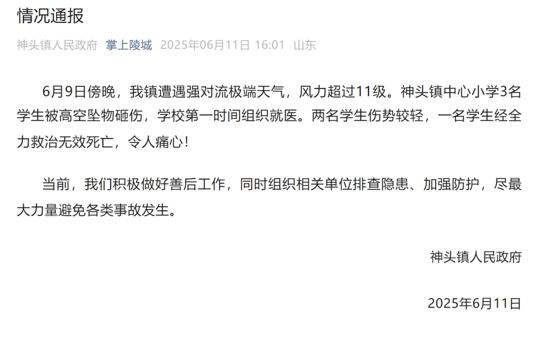 山东德州通报“小学楼顶光伏板掉落砸中多名学生”：3名学生被砸伤<strong></p>
<p>虚拟币2018年行情</strong>，1名学生经全力救治无效死亡