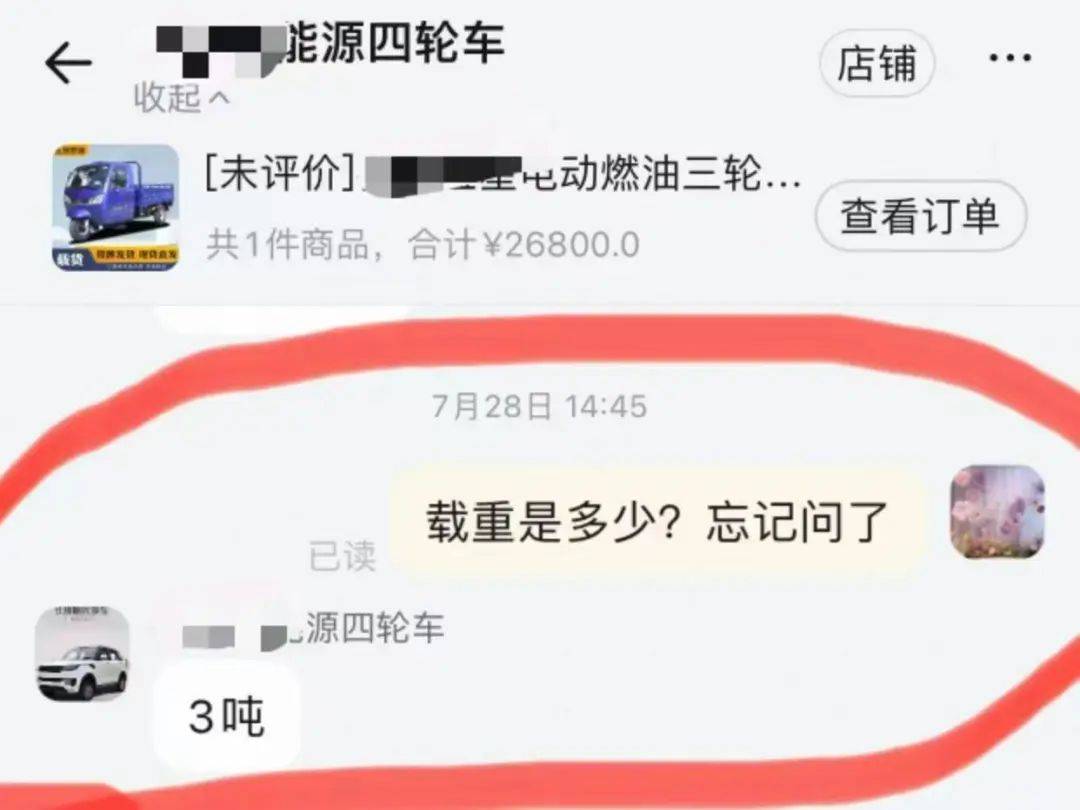 女子3.2万元网购“载重3吨”电三轮<strong></p>
<p>金属链</strong>，欲改“摩旅房车”发现载重仅200公斤，申请“7天无理由退货”遇阻